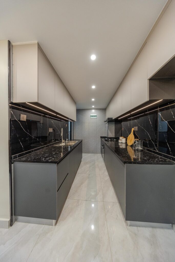 Modern fitted kitchen in a 1 bedroom apartment in Westlands Nairobi