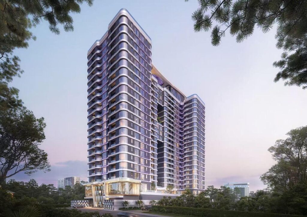 Amethyst Springs residential towers viewed from Maalim Juma Road Kilimani