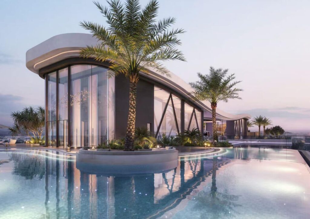 Rooftop infinity swimming pool at Amethyst Springs apartments in Kilimani
