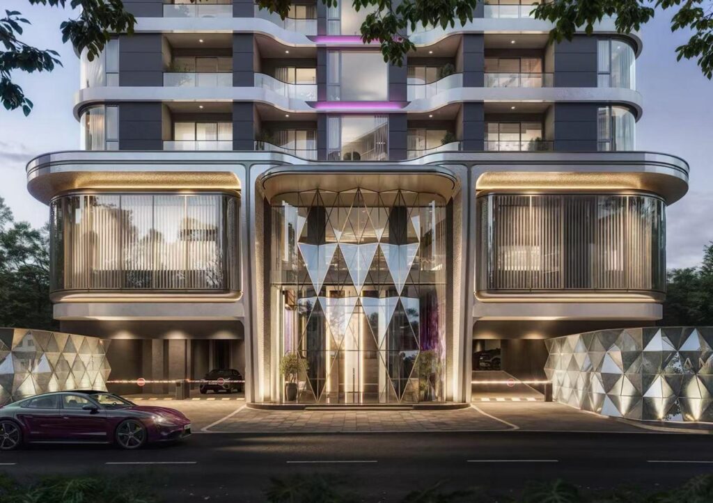 Main entrance to Amethyst Springs apartments in Kilimani Nairobi
