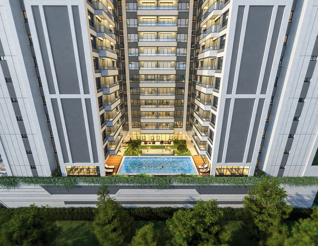 Heated swimming pool at Amto View serviced apartments in Westlands