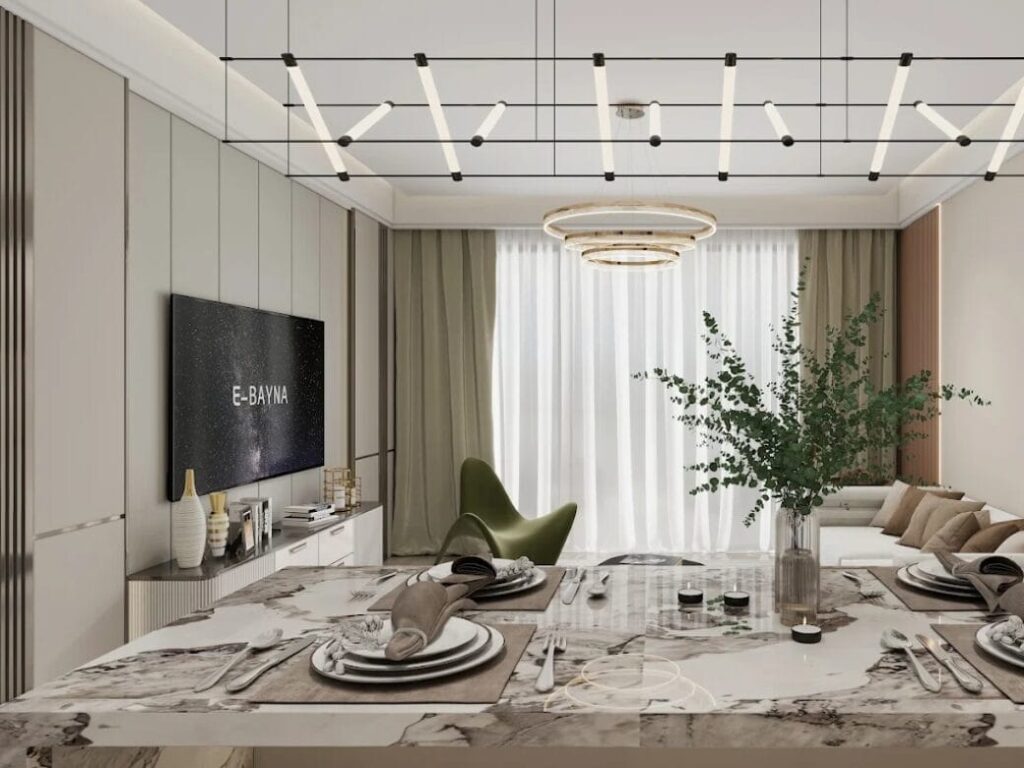 Luxury dining room and lounge at Capital Heights Apartments Westlands