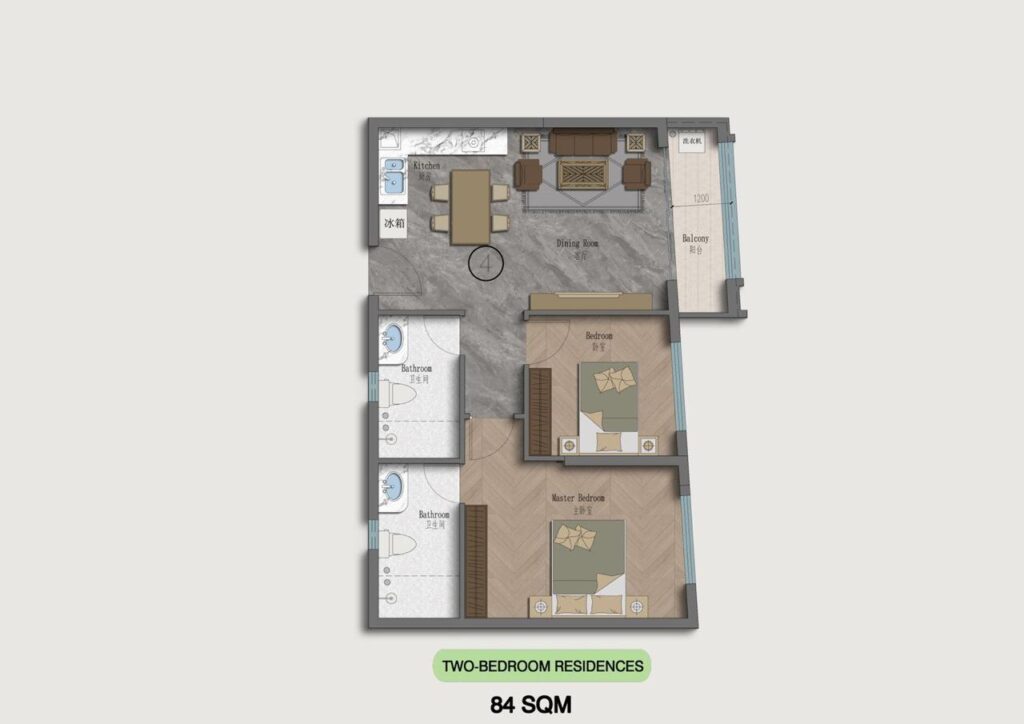 Bahari-Central-Apartments-84-sqm-two-bedroom-floor-plan