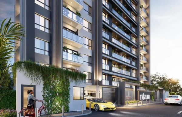 Architectural exterior entrance view of 17 Zuri residential tower and gatehouse on Kiambu Road