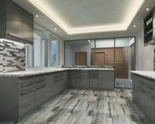 Fitted kitchen counter with gas hob and built-in oven at Gitanga Duplexes Lavington