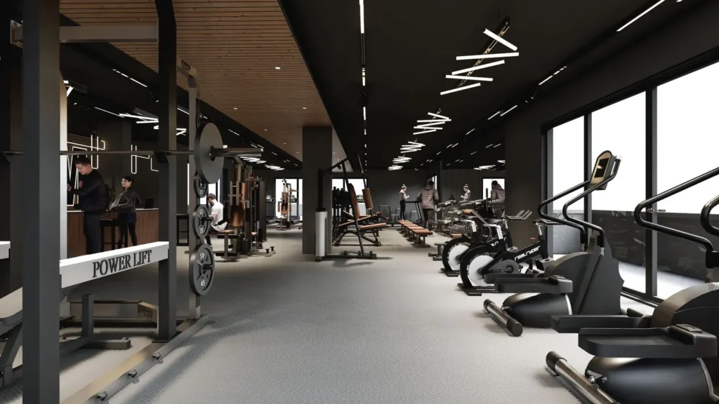 Fully equipped resident gym with power racks and cardio equipment at Hookwood Residency Westlands