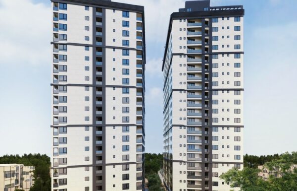 Exterior rendering of Ten50 Residences twin apartment towers in Kilimani Nairobi near Yaya Centre