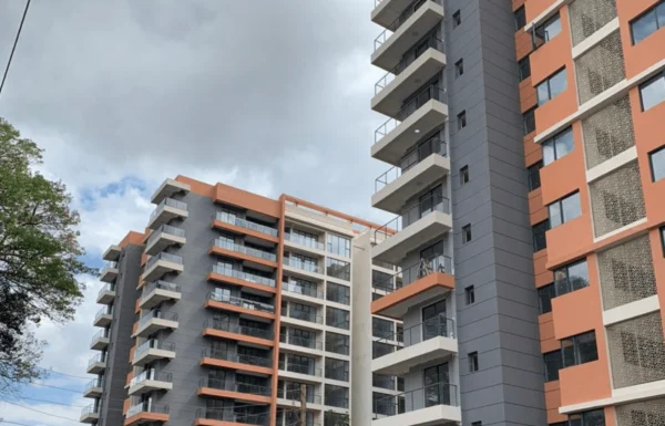 Exterior view of Urban Oasis 12-story residential apartment blocks on Kingara Road Lavington
