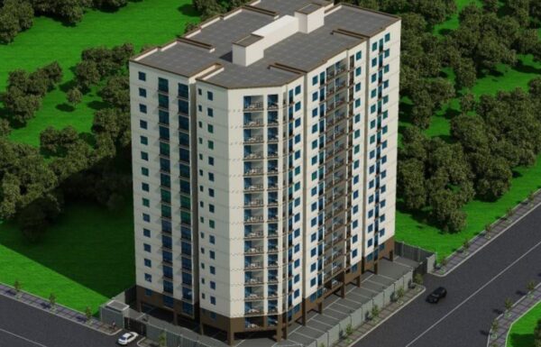 3D architectural rendering of 15-story Valley Heights Apartments on Ole Odume Road Lavington